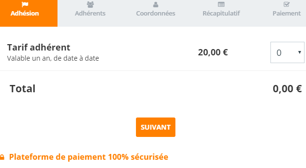 Adhésion en ligne